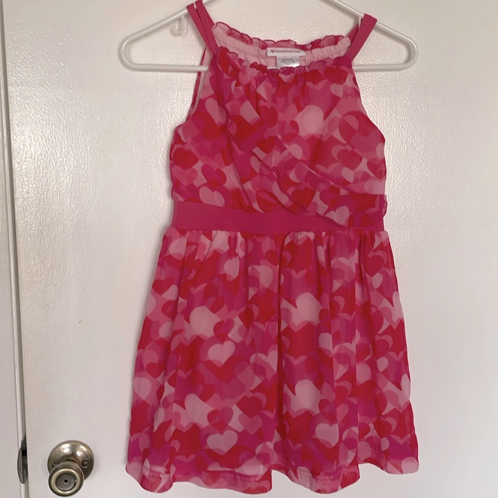 American Girl Red Hearts
Ruffle Dress for Girls SZ 10 Princess